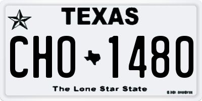 TX license plate CHO1480