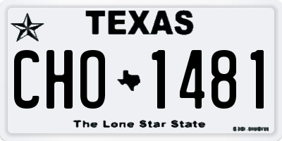 TX license plate CHO1481