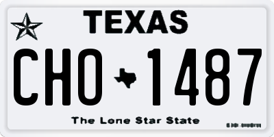 TX license plate CHO1487