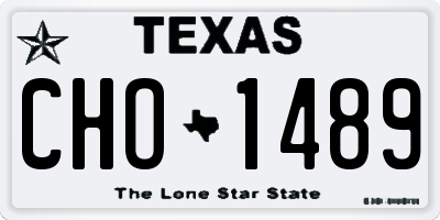TX license plate CHO1489