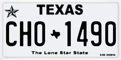 TX license plate CHO1490