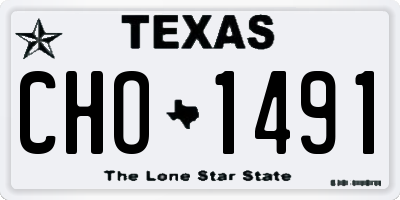 TX license plate CHO1491