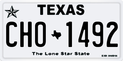TX license plate CHO1492