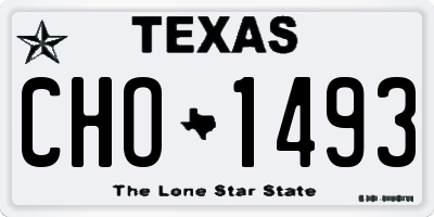 TX license plate CHO1493