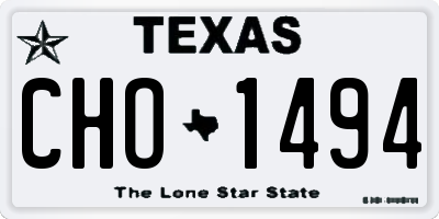 TX license plate CHO1494