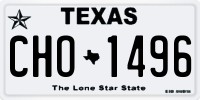 TX license plate CHO1496