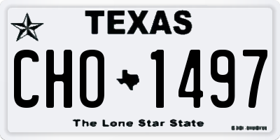 TX license plate CHO1497
