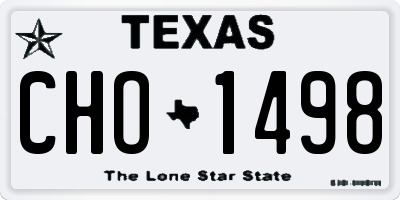 TX license plate CHO1498
