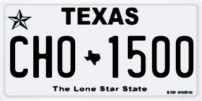 TX license plate CHO1500