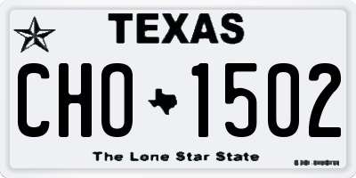 TX license plate CHO1502