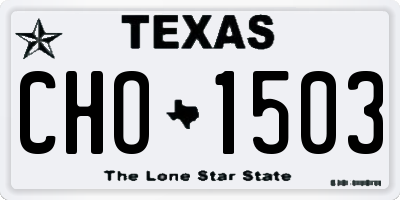TX license plate CHO1503