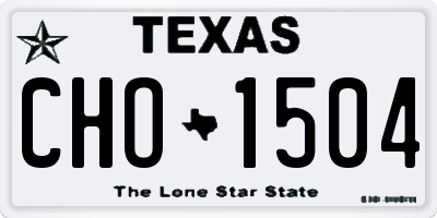 TX license plate CHO1504