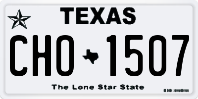 TX license plate CHO1507