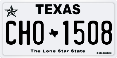 TX license plate CHO1508