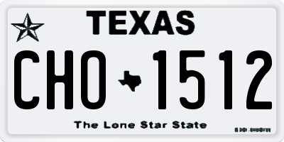 TX license plate CHO1512