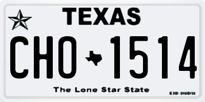 TX license plate CHO1514