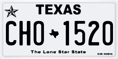 TX license plate CHO1520