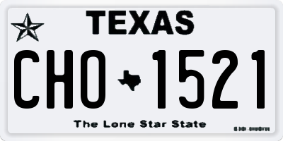 TX license plate CHO1521