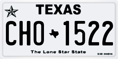 TX license plate CHO1522