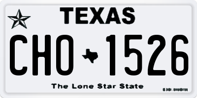 TX license plate CHO1526