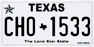 TX license plate CHO1533