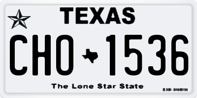 TX license plate CHO1536