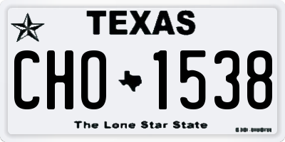 TX license plate CHO1538