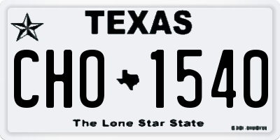 TX license plate CHO1540