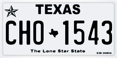 TX license plate CHO1543