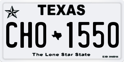 TX license plate CHO1550