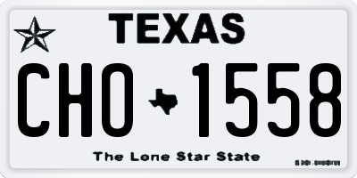 TX license plate CHO1558