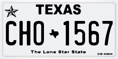 TX license plate CHO1567