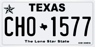 TX license plate CHO1577