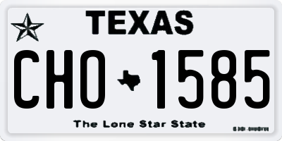 TX license plate CHO1585