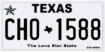 TX license plate CHO1588