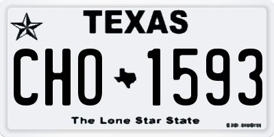 TX license plate CHO1593