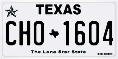 TX license plate CHO1604