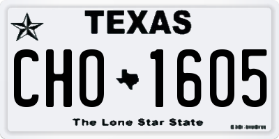TX license plate CHO1605