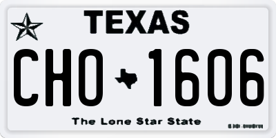 TX license plate CHO1606