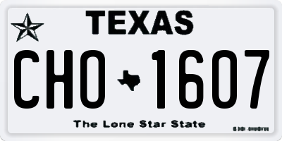 TX license plate CHO1607