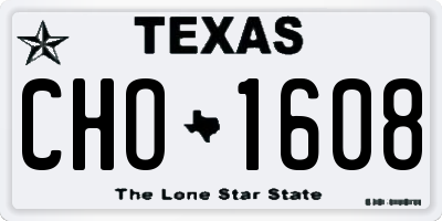 TX license plate CHO1608
