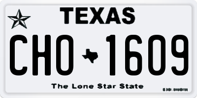 TX license plate CHO1609