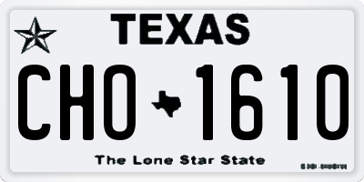 TX license plate CHO1610