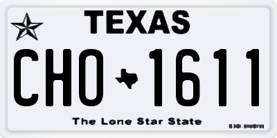 TX license plate CHO1611