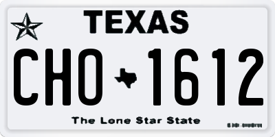 TX license plate CHO1612