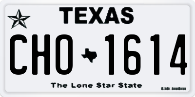 TX license plate CHO1614
