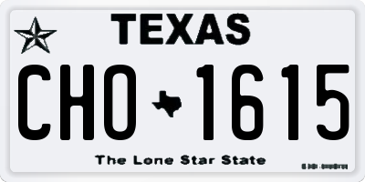 TX license plate CHO1615
