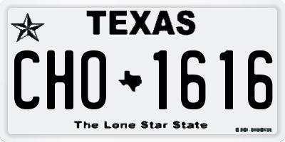TX license plate CHO1616