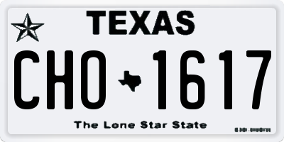 TX license plate CHO1617