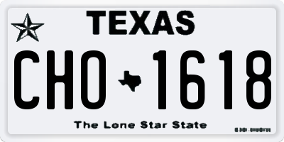TX license plate CHO1618